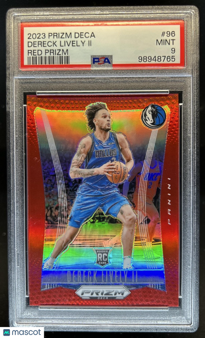 2023 Panini Prizm DECA - Dereck Lively II - ROOKIE - Red /199 - PSA - Red /199
