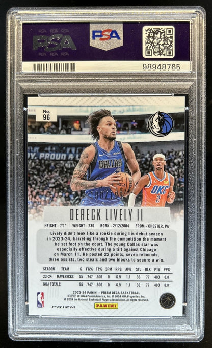 2023 Panini Prizm DECA - Dereck Lively II - ROOKIE - Red /199 - PSA - Red /199
