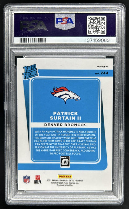 2021 Donruss Optic - Patrick Surtain II - Purple Shock ROOKIE -PSA - ROOKIE
