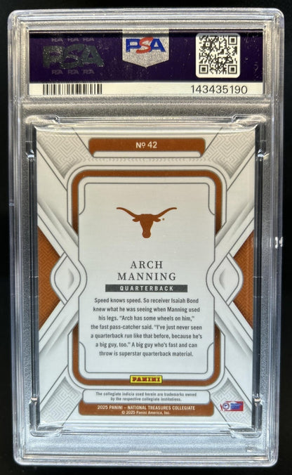 2025 National Treasures Collegiate - Arch Manning - Century Blue /75 - PSA - /75