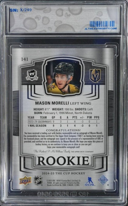 2025 2024-25 The Cup Hockey Mason Morelli #141 213/249