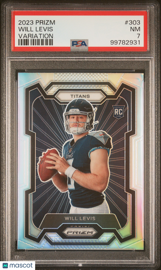 2023 Panini Silver Prizm Variation #303 Will Levis Titans RC Rookie PSA 7 NM