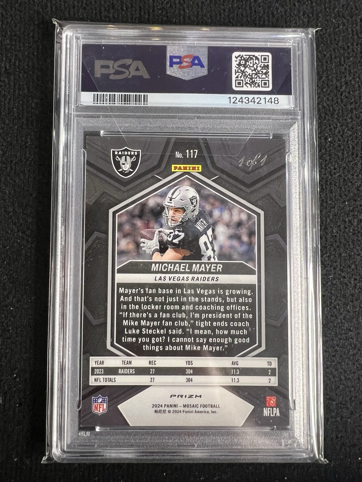 2024 Panini Mosaic - Michael Mayer #117 - Nebula Choice 1/1 - PSA - NEBULA 1/1