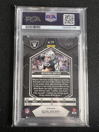 2024 Panini Mosaic - Michael Mayer #117 - Nebula Choice 1/1 - PSA - NEBULA 1/1