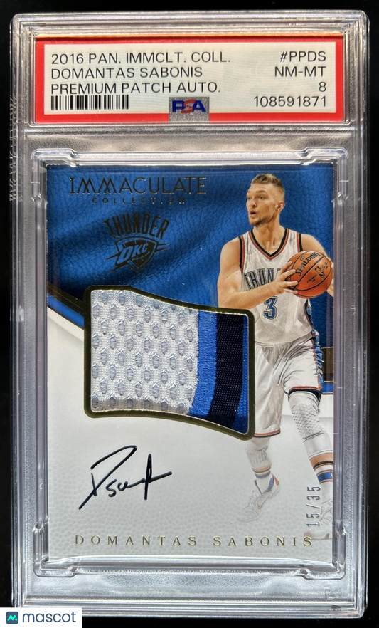 2016 Immaculate- Domantas Sabonis - Rookie Patch Auto /35- ROOKIE AUTO /35 - PSA