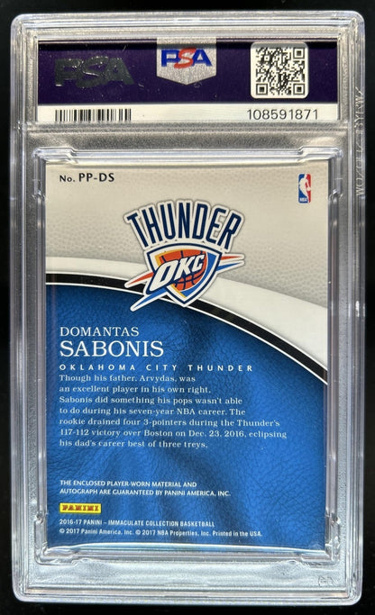 2016 Immaculate- Domantas Sabonis - Rookie Patch Auto /35- ROOKIE AUTO /35 - PSA