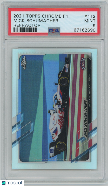 2021 Topps Chrome Formula 1 Mick Schumacher #112 PSA 9