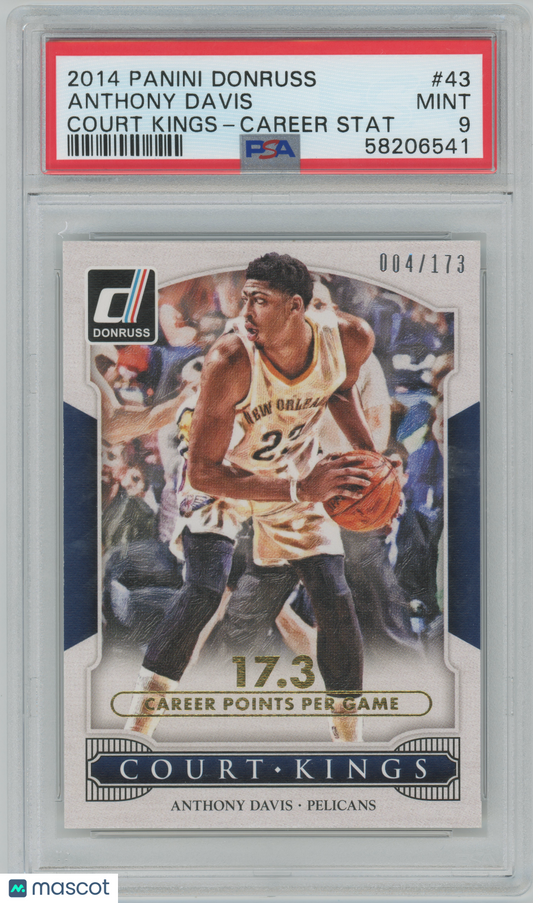 2014 Panini Donruss - Court Kings Career Stat /173 - Anthony Davis 4/173 - PSA