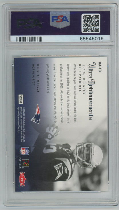 2006 Fleer Ultra - Achievements Tom Brady #UA-TB Insert PSA 9