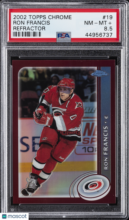 2002 Topps Chrome Hockey - Ron Francis #19 - REFRACTOR - PSA 8.5