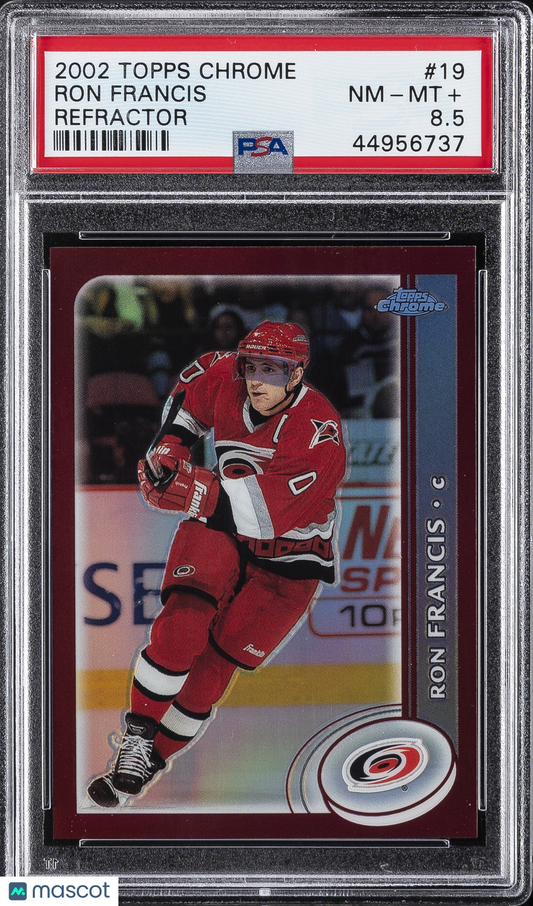 2002 Topps Chrome Hockey - Ron Francis #19 - REFRACTOR - PSA 8.5