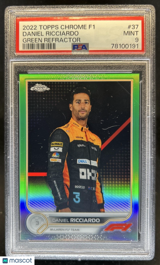 2022 Topps Chrome F1 - Daniel Ricciardo - Green Refractor /99 - PSA - Green /99