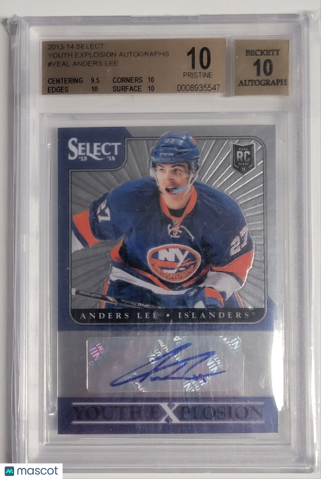 2013 Select Hockey - Anders Lee - ROOKIE AUTO - BGS 10 - Auto 10 - ROOKIE AUTO