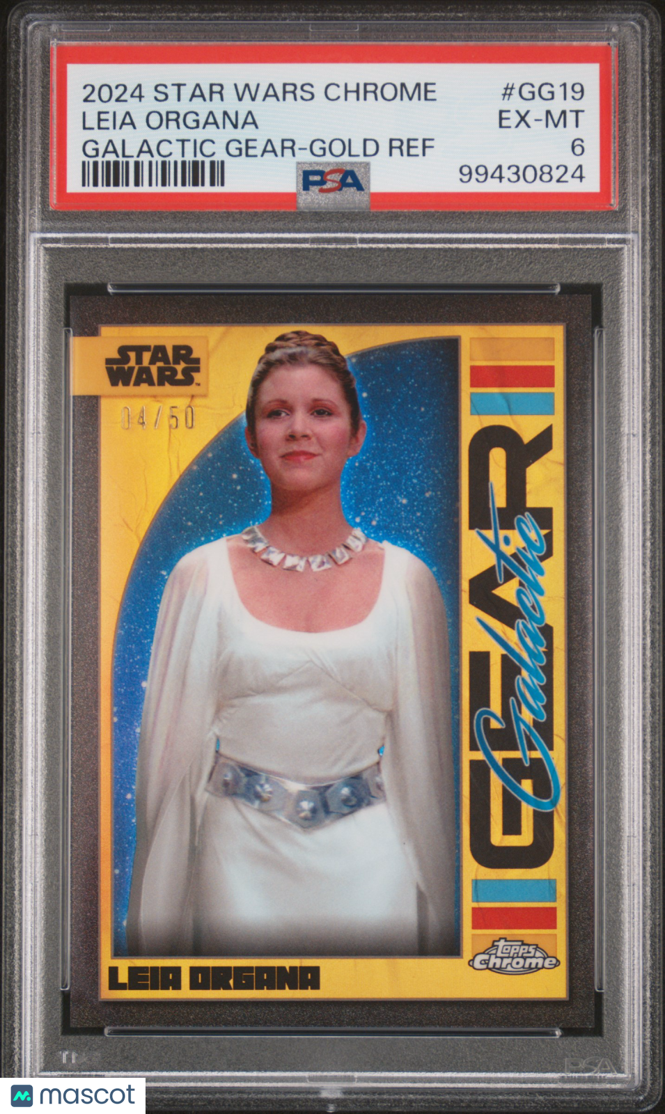 2024 Star Wars Chrome Gold Refractor - /50 Galactic Gear Leia Organa PSA - /50