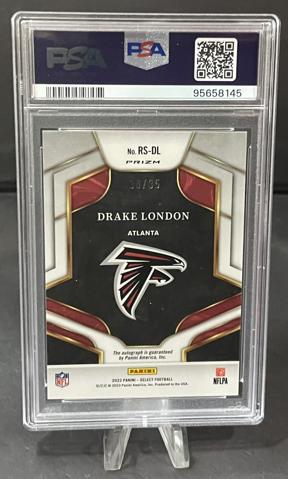 2022 Select - Drake London - White Prizm Rookie /35 - ROOKIE AUTO /35  - PSA 10