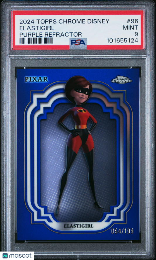 2024 Topps Chrome Disney Purple Refractor /199 #96 Elastigirl PSA 9 MINT - /199