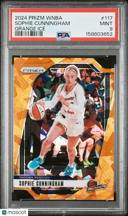 2024 WNBA Prizm - Sophie Cunningham #117 - Orange Ice Prizm - PSA 9
