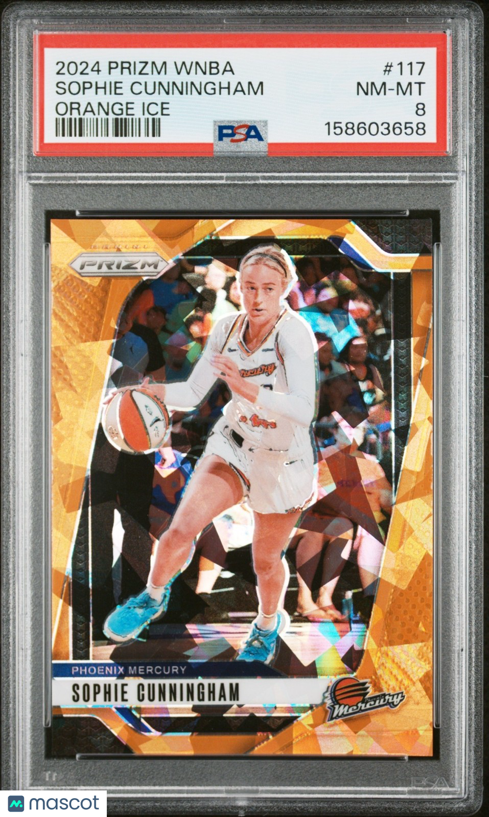 2024 WNBA Prizm - Sophie Cunningham #117 - Orange Ice Prizm - PSA 8