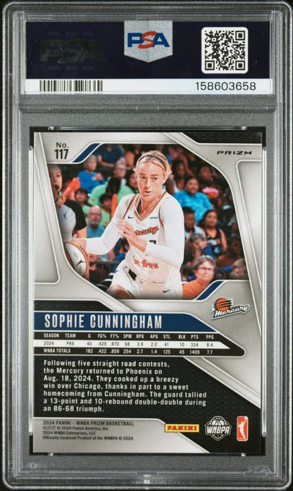 2024 WNBA Prizm - Sophie Cunningham #117 - Orange Ice Prizm - PSA 8