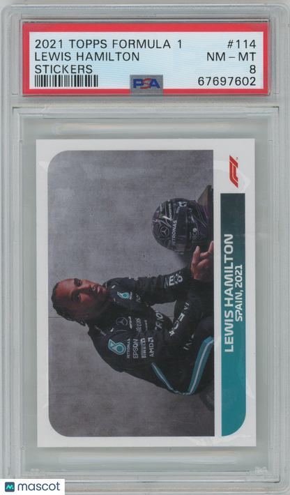2021 Topps Formula 1 Stickers Lewis Hamilton #114 PSA 8