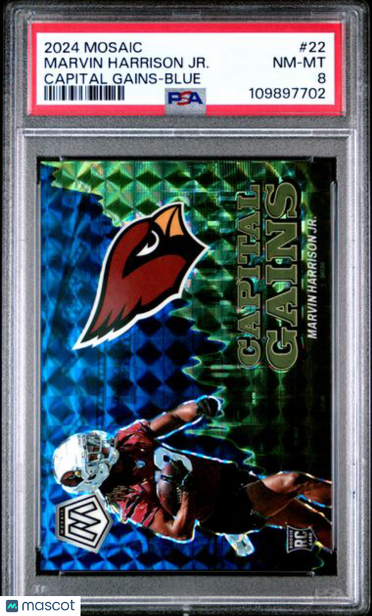 2024 Mosaic - Marvin Harrison Jr - Capital Gains Blue /99 - ROOKIE - PSA - /99