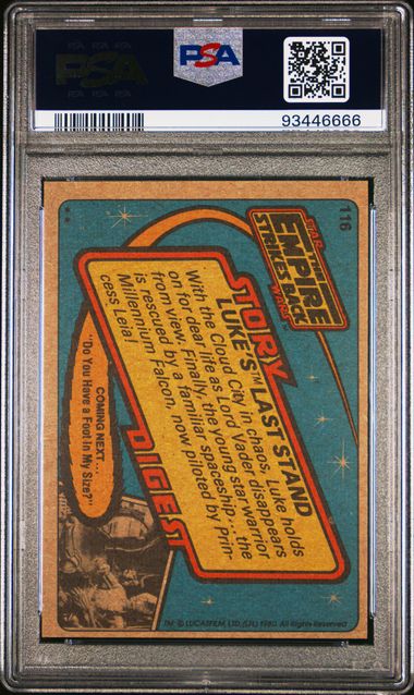1980 Topps Star Wars - Empire Strikes Back - #116 Luke's Last Stand - PSA 8