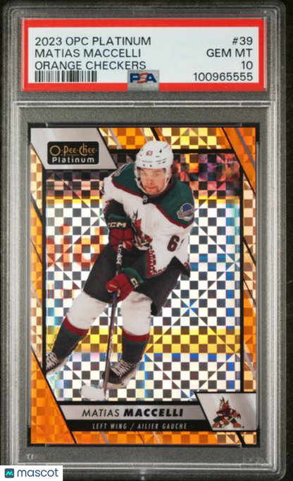 2023 O-Pee-Chee Platinum - Matias Maccelli #39 - Orange Checkers /25 - PSA 10
