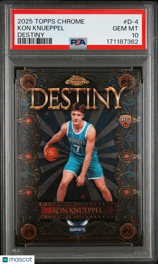 2025 Topps Chrome - Kon Knueppel #D-4 - Destiny Insert - ROOKIE - PSA 10