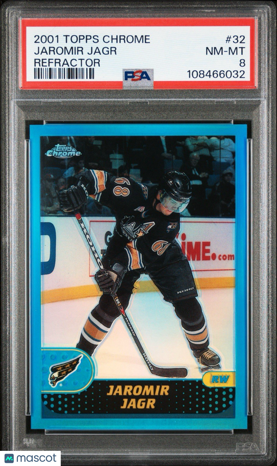 2001 Topps Chrome Hockey - Jaromir Jagr #32 b - REFRACTOR - PSA 8