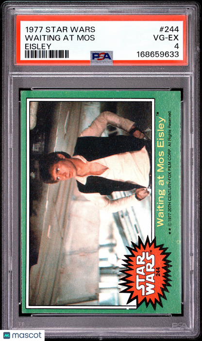 1977 Star Wars - Waiting at Mos Eisley - #244 (HAN SHOT 1st!) - PSA 4
