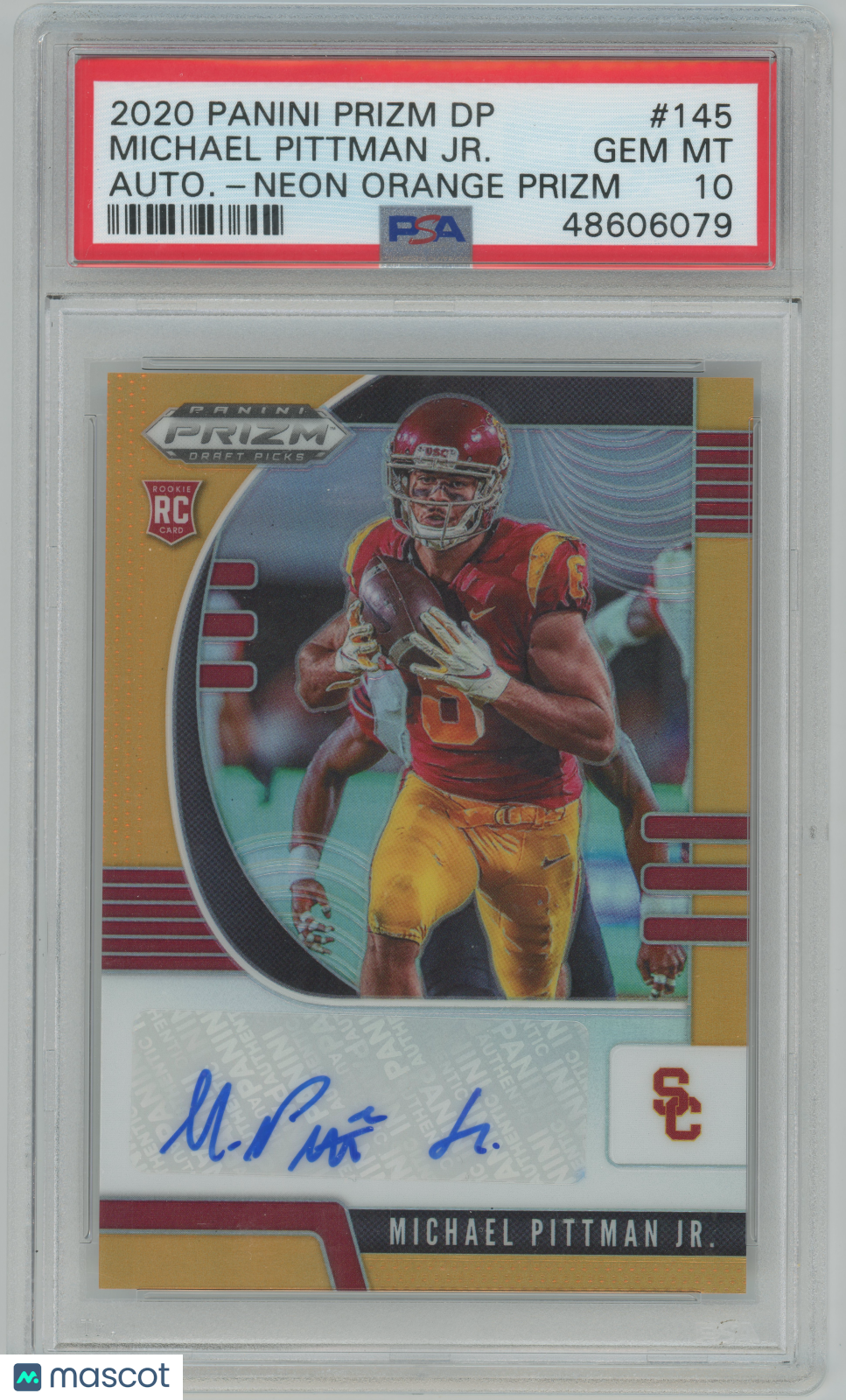 2020 Prizm Draft Picks - Michael Pittman JR. - Neon Orange /149 - AUTO - PSA 10