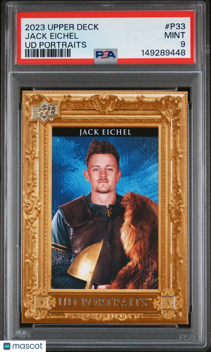 2023 Upper Deck - Jack Eichel #P33 -  UD PORTRAITS - Vegas Golden Knights - PSA