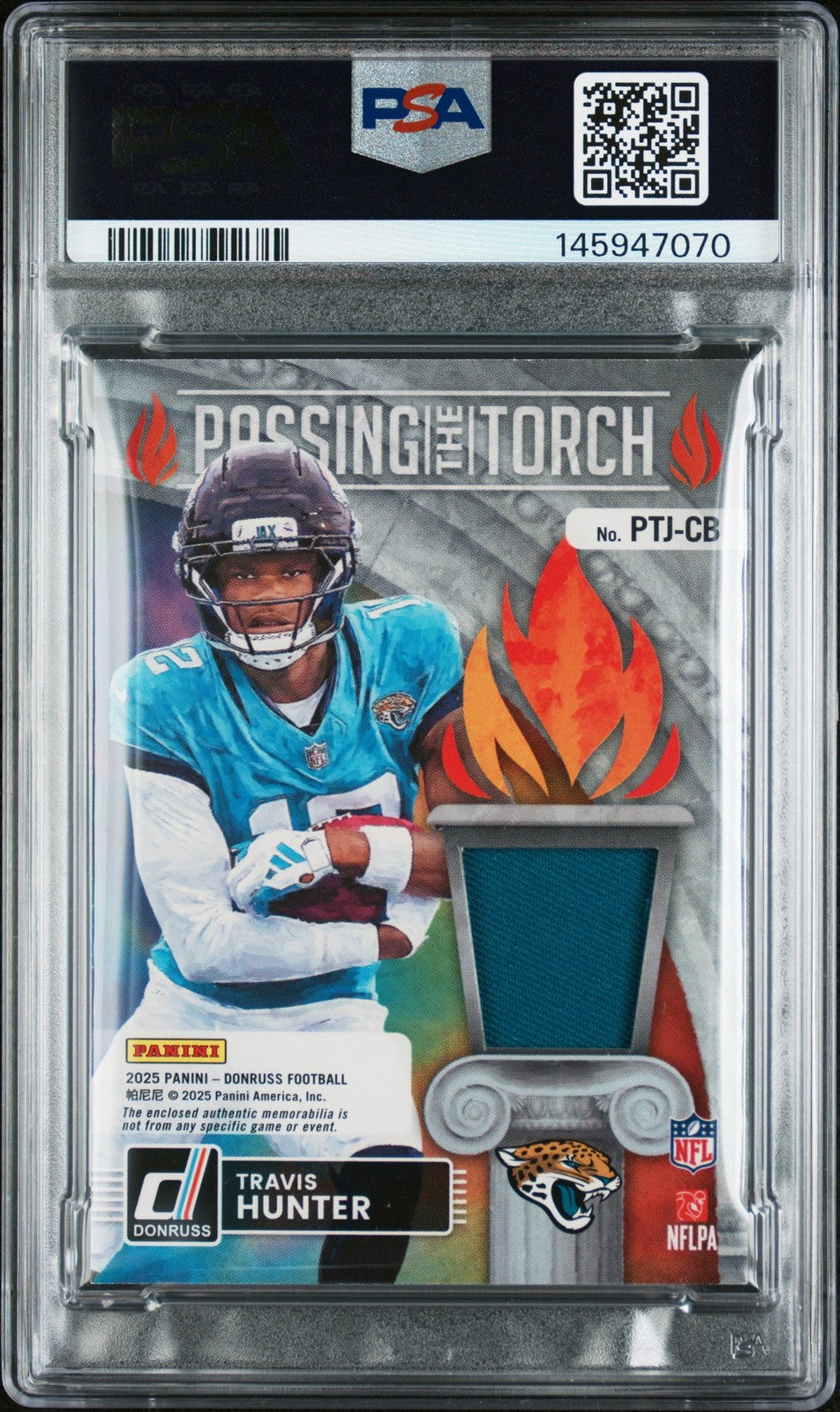 2025 Donruss - Deion Sanders/Travis Hunter - PASSING THE TORCH /199 - PSA