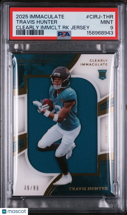 2025 Immaculate - Travis Hunter - Clearly Rookie Jersey /99 - PSA 9 - ROOKIE /99