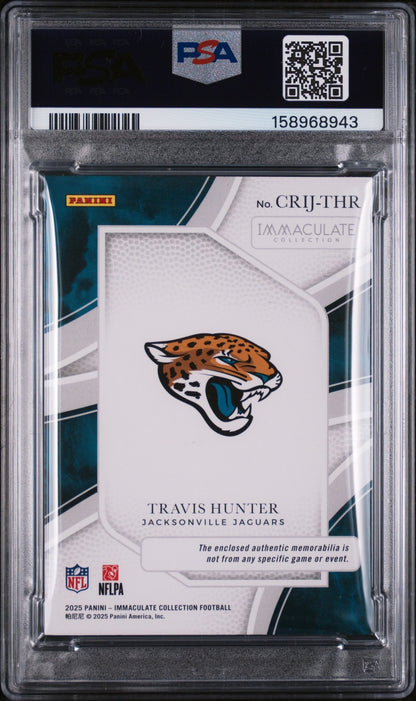 2025 Immaculate - Travis Hunter - Clearly Rookie Jersey /99 - PSA 9 - ROOKIE /99