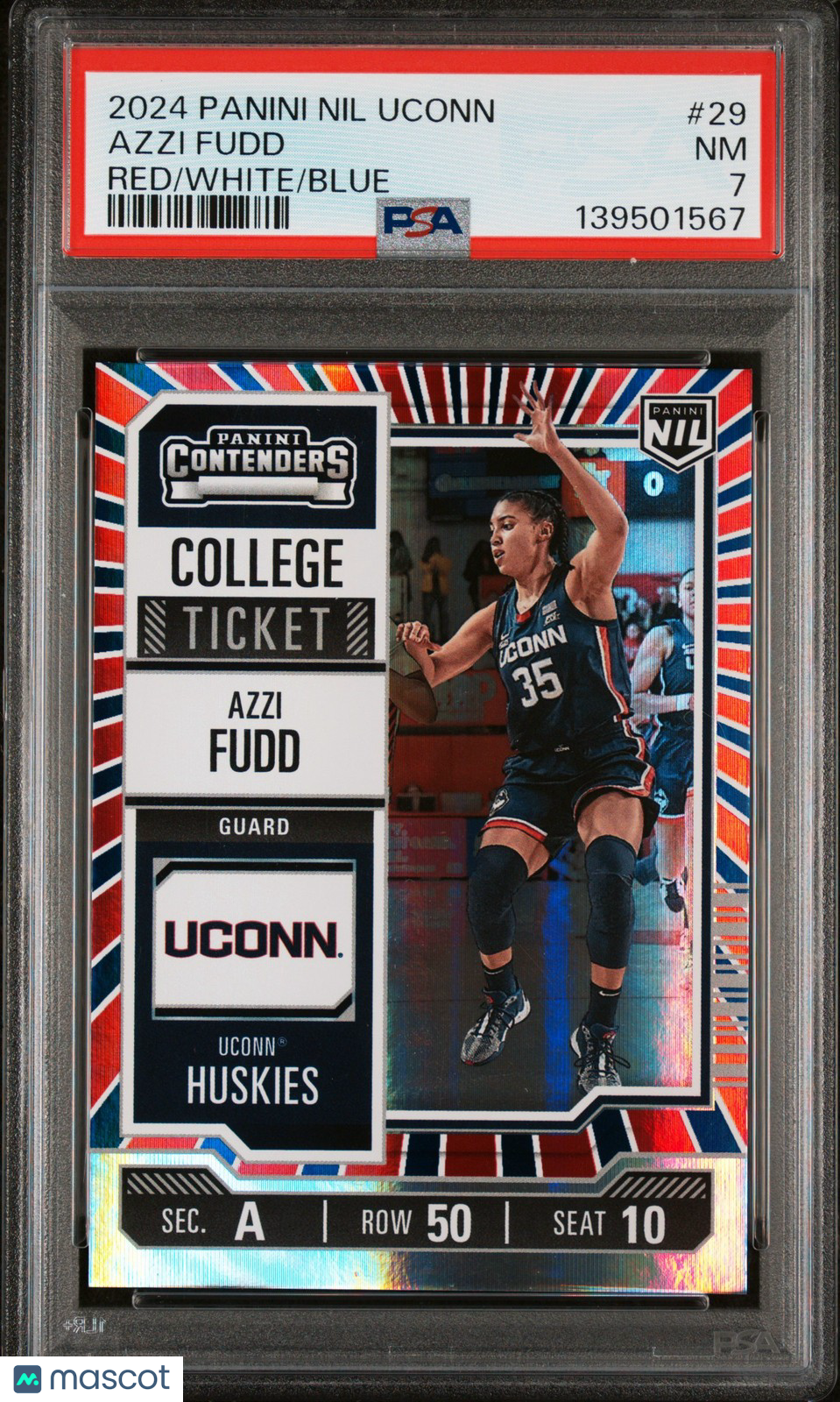 2024 Panini NIL UCONN - Azzi Fudd #29 - Red/White/Blue - PSA - NIL ROOKIE