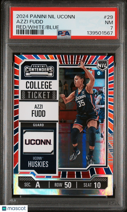 2024 Panini NIL UCONN - Azzi Fudd #29 - Red/White/Blue - PSA - NIL ROOKIE