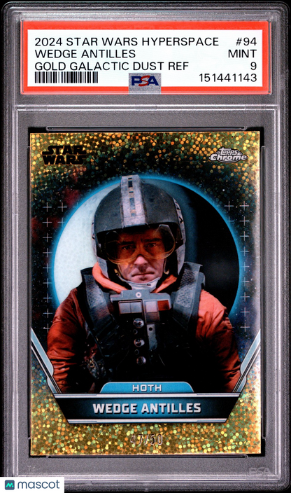 2024 Topps Star Wars Hyperspace - Wedge Antilles #94 - GOLD Refractor /50 - PSA