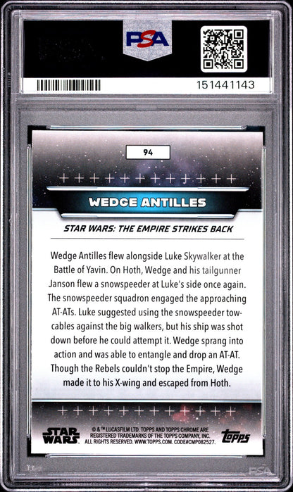 2024 Topps Star Wars Hyperspace - Wedge Antilles #94 - GOLD Refractor /50 - PSA