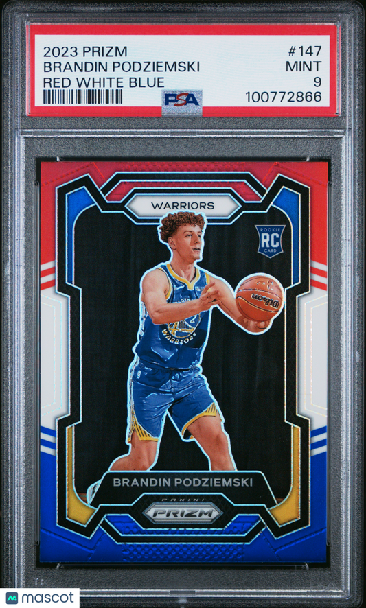 2023 Panini Red White Blue Prizm #147 - Brandin Podziemski - ROOKIE - PSA