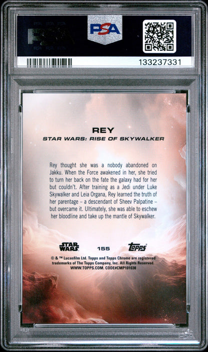 2025 Topps Chrome Star Wars - Rey #155 - Gold Mini-Diamond /50 - PSA - Gold /50