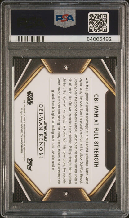 2023 Chrome Star Wars - Obi-Wan - Obi-Wan Full Strength #91 - Blue - PSA