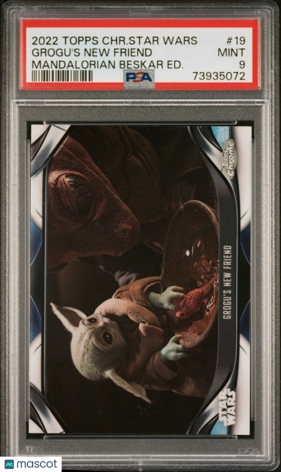2022 Chrome Star Wars - Grogu's New Friend - Mandalorian Beskar Edition - PSA