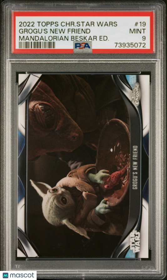 2022 Chrome Star Wars - Grogu's New Friend - Mandalorian Beskar Edition - PSA