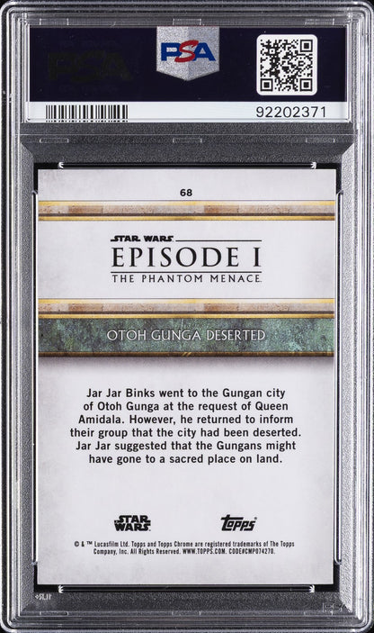2024 Star Wars Phantom Menace SAPPHIRE- Otoh Gunga Deserted- Yellow /75 - PSA 10
