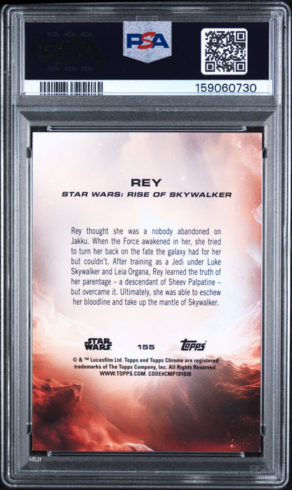 2025 Topps Chrome Star Wars - Rey #155 - RAYWAVE - PSA