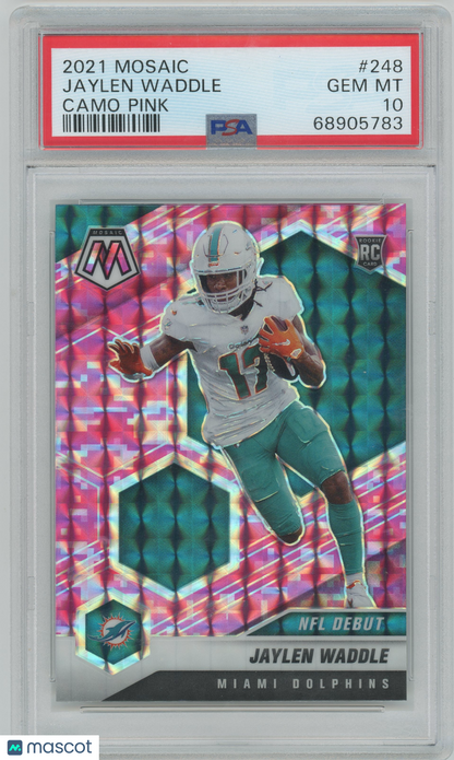 2021 Panini Mosaic Jaylen Waddle #248 Camo Pink ROOKIE PSA 10 - ROOKIE - PSA 10