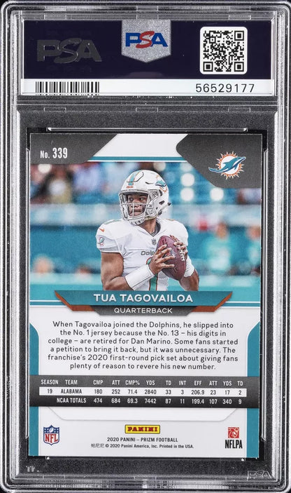 2020 Panini Prizm ROOKIE Tua Tagovailoa ROOKIE #339 PSA 9