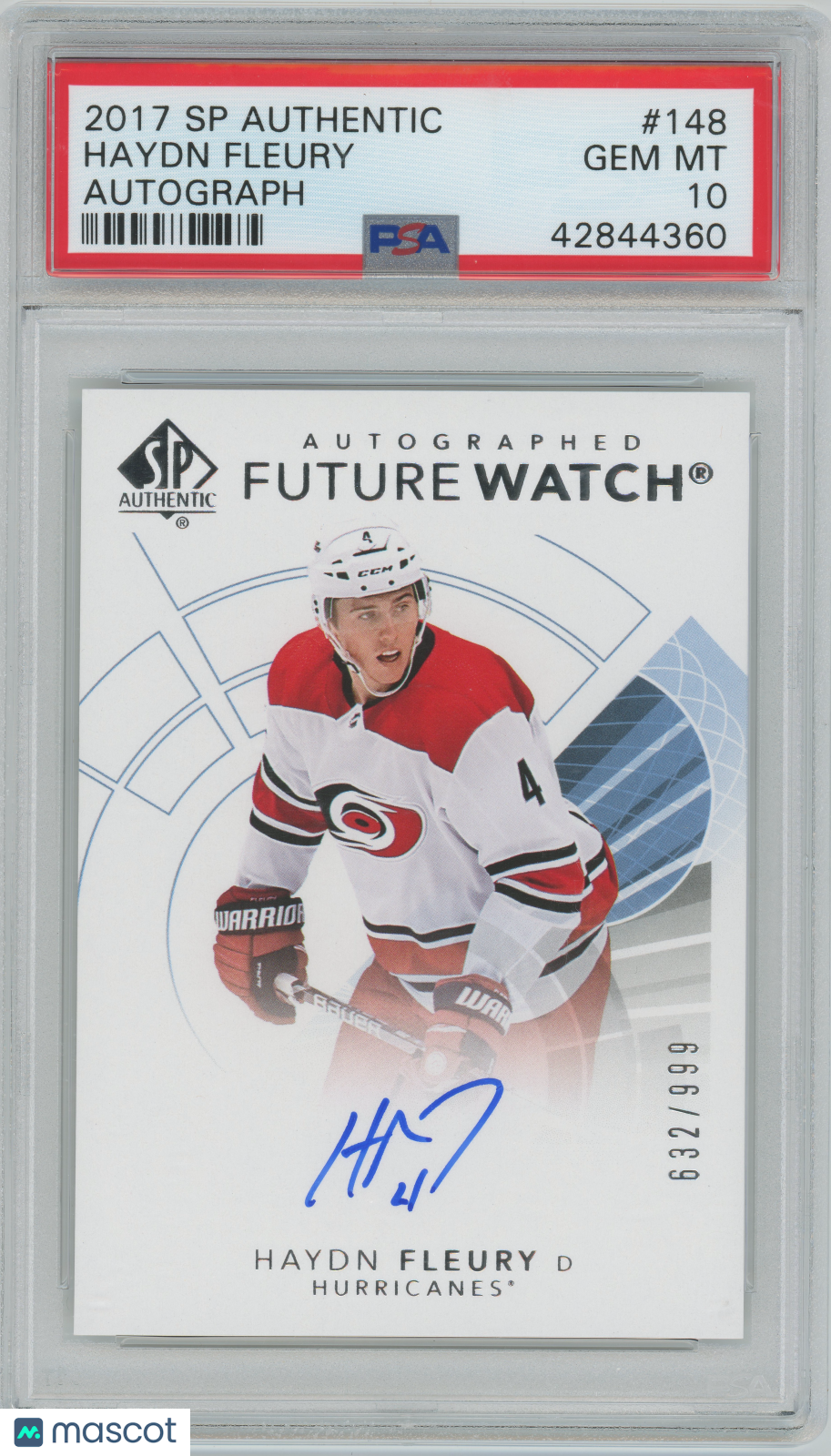 2017 SP Authentic Hockey - Haydn Fleury #148 - AUTO - Future Watch Auto - PSA 10