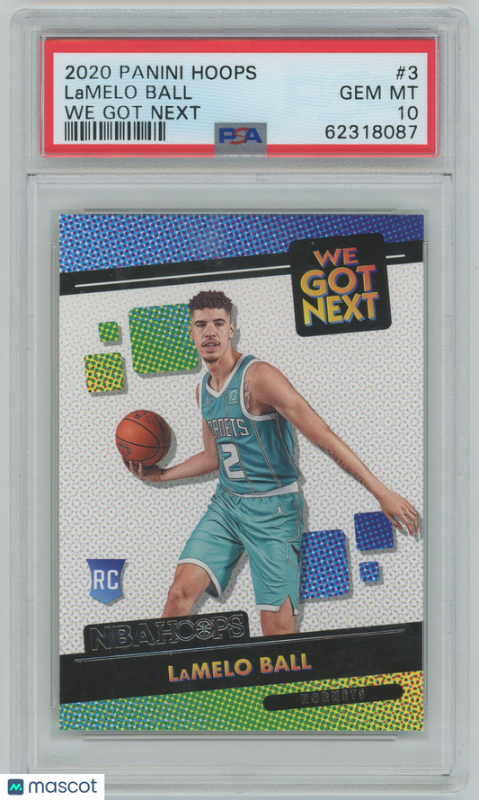 2020 Panini Hoops We Got Next #3 LaMelo Ball Hornets RC Rookie PSA 10 GEM MINT